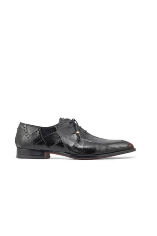 Mauri 4975/2 Two Face Exotic Alligator Skin & Matahari Fabric Oxfords (MA5400)-AmbrogioShoes