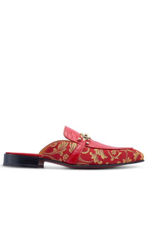 Mauri 4976 Bermuda Exotic Alligator Skin & Gobelins Fabric Horsebit Mules (MA5442)-AmbrogioShoes