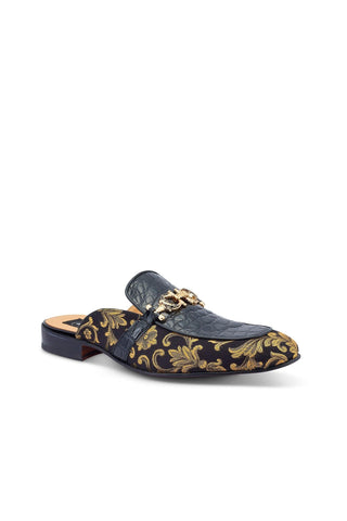 Mauri 4976 Bermuda Alligator Skin & Gobelins Fabric Horsebit Mules (MA5442)