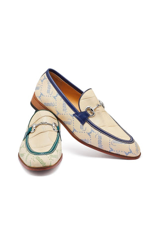 Mauri 4983 Bahamas Exotic Alligator Skin / Fabric / Calf-Skin Leather Horse-Bit Loafers (MA5302)-AmbrogioShoes