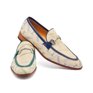 Mauri 4983 Bahamas Men's Shoes Exotic Alligator Skin / Fabric / Calf-Skin Leather Horse-Bit Loafers (MA5302) (Special Order)-AmbrogioShoes