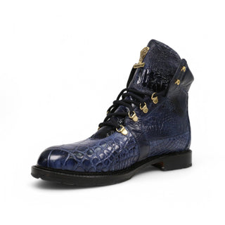 Mauri 4986 Tracker Exotic Alligator / Ostrich Leg Boots (MA5380)(Made to Order)-AmbrogioShoes
