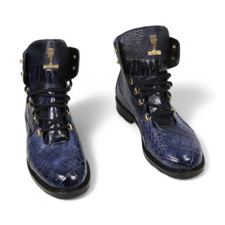 Mauri 4986 Tracker Exotic Alligator / Ostrich Leg Boots (MA5380)(Made to Order)-AmbrogioShoes