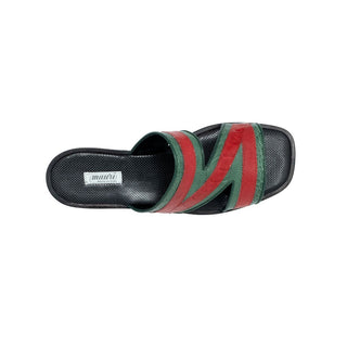 Mauri 5068 Sarasota Men's Designer Shoes Multi Color Exotic Ostrich Sandals (MA5116) (Special Order)-AmbrogioShoes