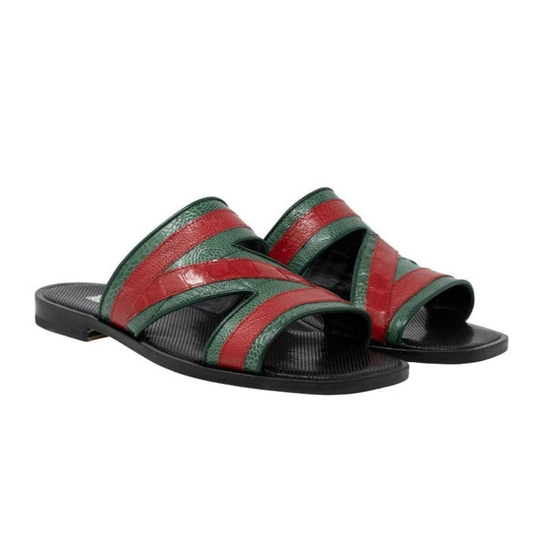 Mauri Sarasota Men's Shoes Multi Color Exotic Ostrich Sandals 5068 (MA5116)-AmbrogioShoes