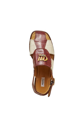 Mauri 5071 Gladiator Gold & Cream Crocodile Sandals (MA5305)