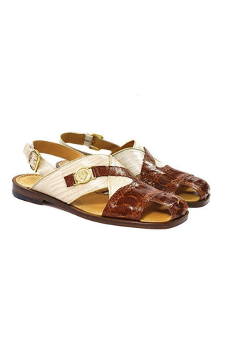 Mauri 5076 Romano Ostrich & Lizard Sandal-AmbrogioShoes