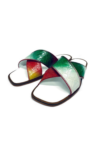Mauri 5134 Carnival Alligator Skin Slip-On Sandals (MA5676)