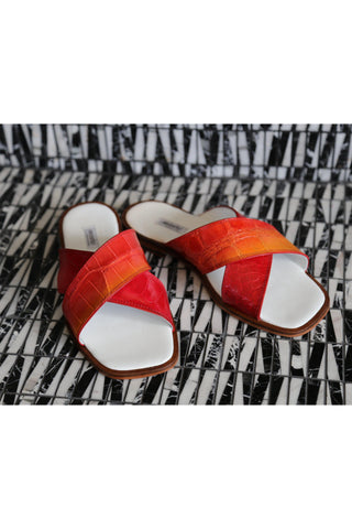 Mauri 5134 Carnival Exotic Alligator Skin Slip-On Sandals (MA5676)-AmbrogioShoes