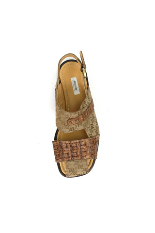 Mauri 5171/1 Exotic Hornback & Fabric Slip-On Sandal (MA5666)-AmbrogioShoes