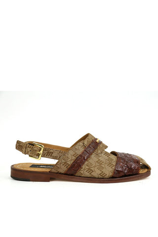 Mauri 5171/1 Exotic Hornback & Fabric Slip-On Sandal (MA5666)(Made to Order)-AmbrogioShoes
