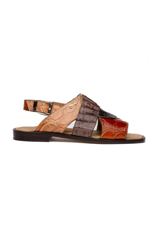 Mauri 5181 Cayman Exotic Alligator Skin & Hornback Sandals (MA5611)-AmbrogioShoes