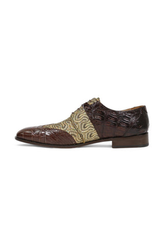 Mauri 53124 Alligator Skin / Fabric Glitter / Crocodile Skin Oxfords (MA4654)-AmbrogioShoes