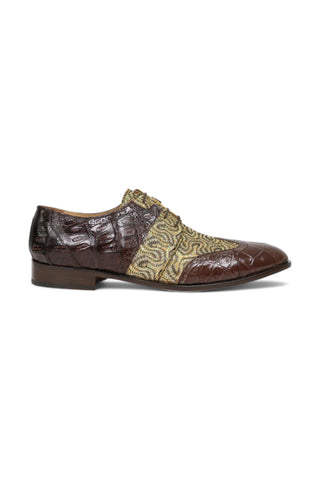 Mauri 53124 Alligator Skin / Fabric Glitter / Crocodile Skin Oxfords (MA4654)-AmbrogioShoes