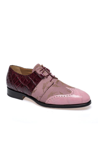 Mauri 53124/1 Caracalla Alligator & Fabric Wing-Tip Derby (MA5694)-AmbrogioShoes