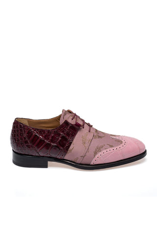 Mauri 53124/1 Caracalla Alligator & Fabric Wing-Tip Derby (MA5694)-AmbrogioShoes