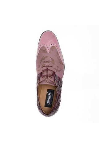 Mauri 53124/1 Caracalla Alligator & Fabric Wing-Tip Derby (MA5694)-AmbrogioShoes