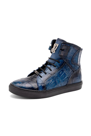 Mauri 6129-1 Golden Boy Crocodile Skin & Nappa Leather High-Top Sneakers (MA5574)