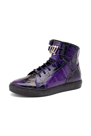 Mauri 6129-1 Golden Boy Crocodile Skin & Nappa Leather High-Top Sneakers (MA5574)