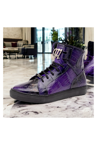Mauri 6129-1 Golden Boy Crocodile Skin & Nappa Leather High-Top Sneakers (MA5574)