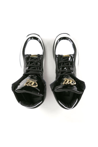 Mauri 8401 Flash Exotic Crocodile Skin / Ostrich Leg / Patent High-Top Sneakers (MA5456)-AmbrogioShoes