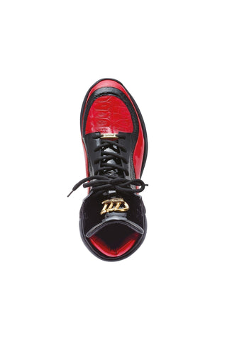 Mauri 8401 Flash Exotic Crocodile Skin / Ostrich Leg / Patent High-Top Sneakers (MA5456)-AmbrogioShoes