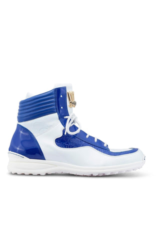 Mauri 8401 Flash Exotic Crocodile Skin / Ostrich Leg / Patent High-Top Sneakers (MA5456)-AmbrogioShoes