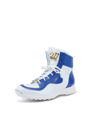 Mauri 8401 Flash Exotic Crocodile Skin / Ostrich Leg / Patent High-Top Sneakers (MA5456)-AmbrogioShoes