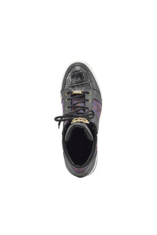 Mauri 8411 Genesis Exotic Crocodile Skim / Time Leather / Matahari Fabric High-Top Sneakers (MA5403)-AmbrogioShoes