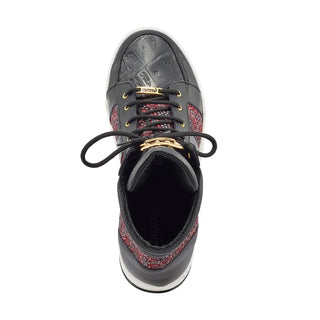 Mauri 8411 Genesis Exotic Crocodile Skim / Time Leather / Matahari Fabric High-Top Sneakers (MA5403)(Made to Order)-AmbrogioShoes