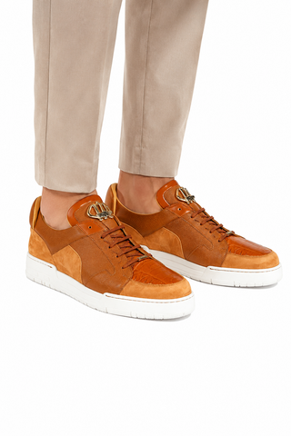 Mauri 8412 Boss Crocodile, Suede & Patent Sneakers-AmbrogioShoes