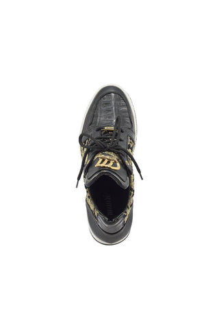 Mauri 8413 Hustler Black & Gold Crocodile / Didier Fabric / Patent Casual Sneakers (MA5364)