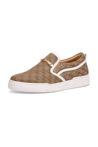 Mauri 8419/2 Posh Double M Fabric & Time Leather Slip-On Sneakers (MA5615)-AmbrogioShoes