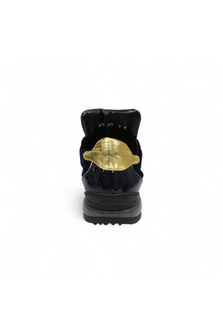 Mauri 8420 Bubble Gold & Wonder Blue Exotic Crocodile / Velvet / Patent Casual Sneakers (MA5411)-AmbrogioShoes