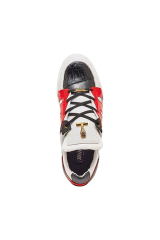 Mauri 8424 Outlaw White, Black & Red Crocodile / Patent / Patent Sneakers (MA5349)
