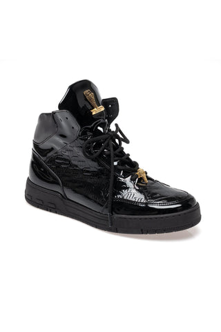 Mauri 8429 Exotic Crocodile & Patent High-Top Sneaker-AmbrogioShoes