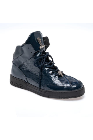 Mauri 8429 Exotic Crocodile & Patent High-Top Sneaker-AmbrogioShoes
