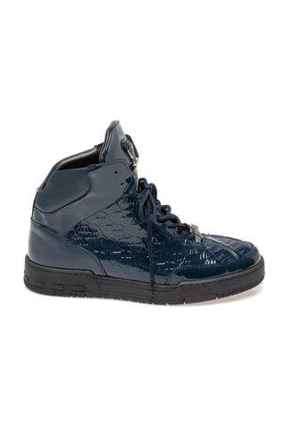 Mauri 8429 Exotic Crocodile & Patent High-Top Sneaker-AmbrogioShoes