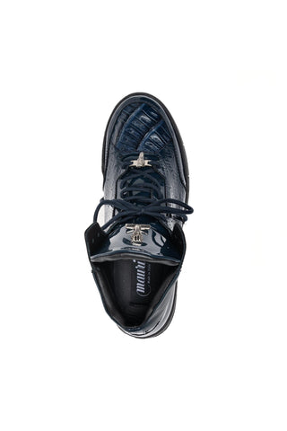 Mauri 8429 Exotic Crocodile & Patent High-Top Sneaker-AmbrogioShoes