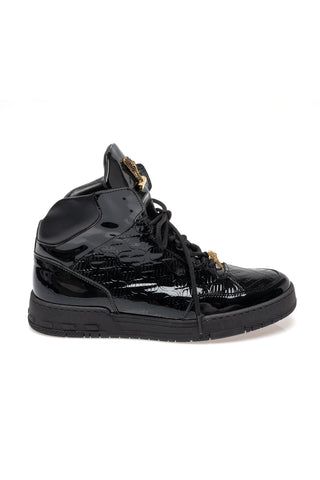 Mauri 8429 Exotic Crocodile & Patent High-Top Sneaker-AmbrogioShoes