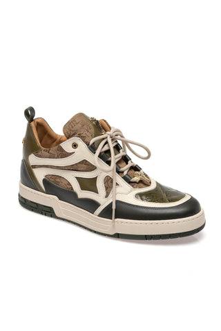 Mauri 8435 Abstract Crocodile Skin / Nappa / Fabric Sneaker (MA5685)-AmbrogioShoes