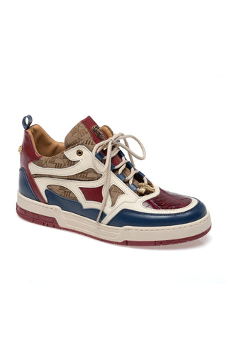 Mauri 8435 Abstract Crocodile Skin / Nappa / Fabric Sneaker (MA5685)-AmbrogioShoes