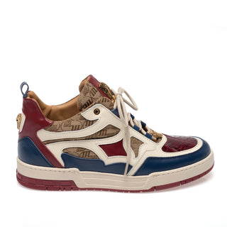 Mauri 8435 Abstract Exotic Crocodile Skin / Nappa Leather / Fabric Sneaker (MA5685)-AmbrogioShoes