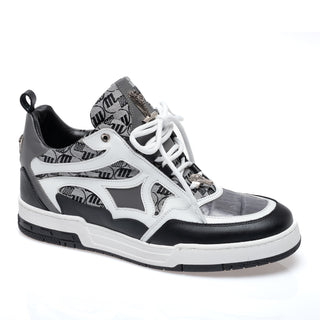 Mauri 8435 Abstract Exotic Crocodile Skin / Nappa Leather / Fabric Sneaker (MA5685)-AmbrogioShoes