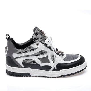 Mauri 8435 Abstract Exotic Crocodile Skin / Nappa Leather / Fabric Sneaker (MA5685)-AmbrogioShoes