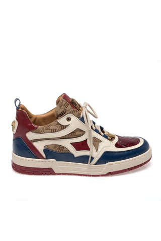 Mauri 8435 Abstract Exotic Crocodile Skin / Nappa Leather / Fabric Sneaker (MA5685)-AmbrogioShoes