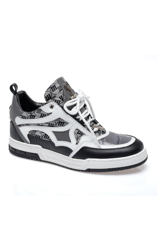 Mauri 8435 Abstract Exotic Crocodile Skin / Nappa Leather / Fabric Sneaker (MA5685)-AmbrogioShoes