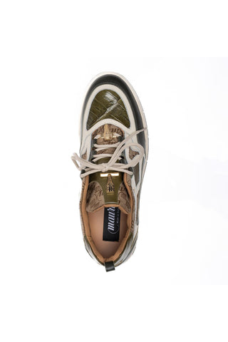 Mauri 8435 Abstract Exotic Crocodile Skin / Nappa Leather / Fabric Sneaker (MA5685)-AmbrogioShoes