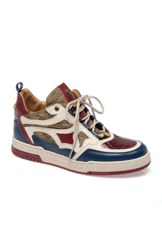 Mauri 8435 Abstract Exotic Crocodile Skin / Nappa Leather / Fabric Sneaker (MA5685)-AmbrogioShoes