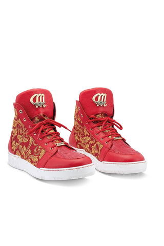 Mauri 8437 Kingpin Crocodile Skin / Leather / Gobelins Fabric High top Sneakers (MA5443)